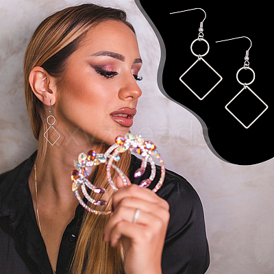 Geometry Charm Drop Earring DIY Making Kit DIY-UN0003-01-1