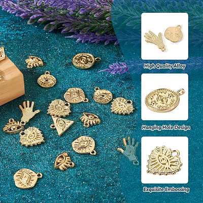 32Pcs 8 Style Alloy Pendants FIND-TA0002-10-1