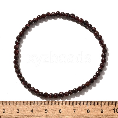 Natural Garnet Beaded Stretch Bracelets BJEW-JB02459-05-1