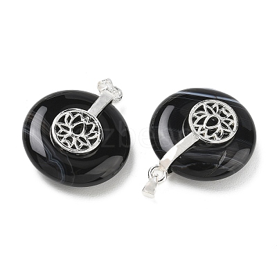 Natural Black Agate(Dyed & Heated) Pendants GG-CBAF4FB-02S-B01-1