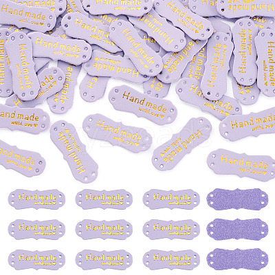 40Pcs PU Leather Craft Label Tags DIY-TADJ0001-22A-1