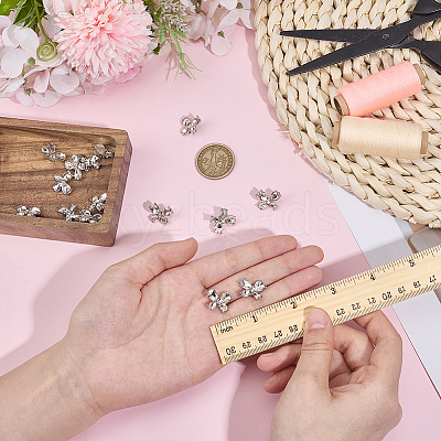 10Pcs 1-Hole Alloy Shank Buttons BUTT-MA0001-10A-1