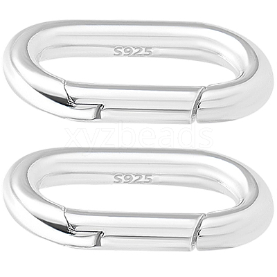 2Pcs 925 Sterling Silver Spring Gate Rings STER-BBC0008-68-1