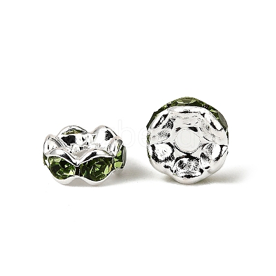Brass Grade A Rhinestone Spacer Beads RSB028NF-10-1