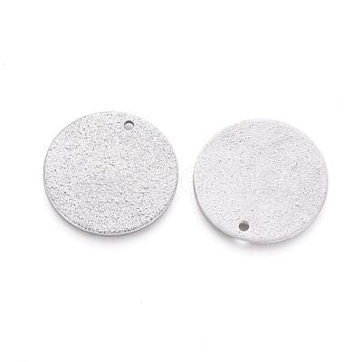 Tarnish Resistant 304 Stainless Steel Textured Pendants STAS-I098-01-20mm-P-1