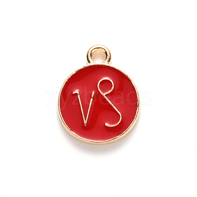 Alloy Enamel Pendants X-ENAM-S124-01B-07E-1