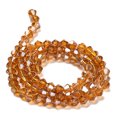 Transparent Electroplate Glass Beads Strands GLAA-F029-3mm-A28-1