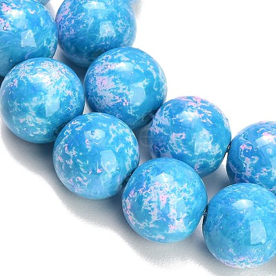 Baking Paint Glass Beads Strands GL-CBA8F4B-02J-1