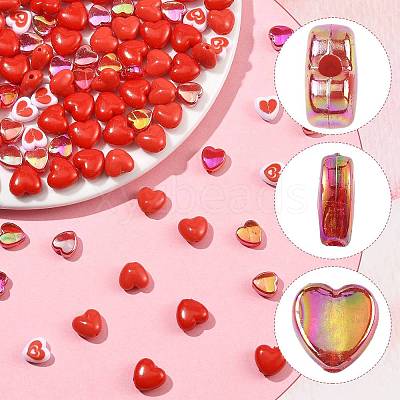 240Pcs 6 Styles Opaque Acrylic Beads SACR-FS0001-41-1