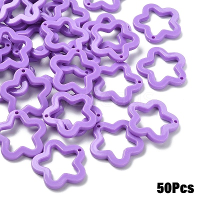 50Pcs Opaque Acrylic Pendants MACR-YW0004-36E-1