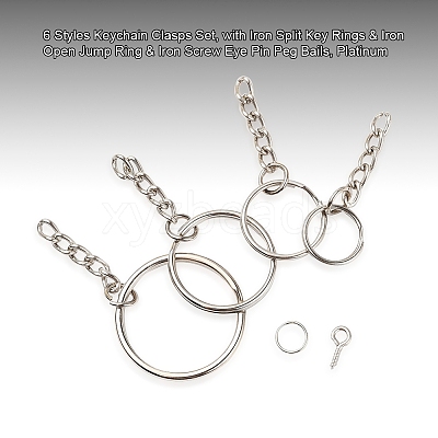 300Pcs 6 Style Keychain Clasps Set IFIN-YW0001-22-1