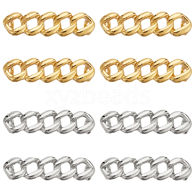 8Pcs 2 Colors Alloy Curb Chain Shoe Decorations FIND-HY0003-97-1