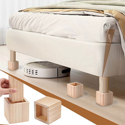Square Wood Furniture Legs LS-AJEW-WH0661-19A-1