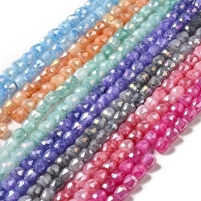 Electroplate Glass Beads Strand GLAA-G088-03-1