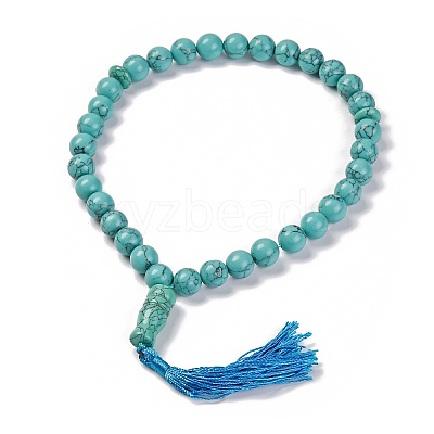 Synthetic Turquoise Beads Stretch Bracelets BJEW-A025-01F-1