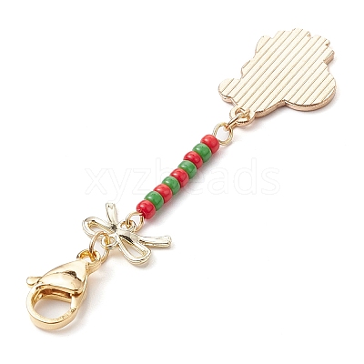 9Pcs 9 Styles Christmas Alloy Enamel Pendant Decoration HJEW-JM02326-1