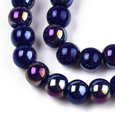 Electroplate Opaque Glass Beads Strands LS-GLAA-T032-P6mm-AB03-1