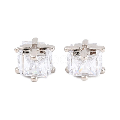 Brass Clear Cubic Zirconia Beads KK-B186-21B-P-1