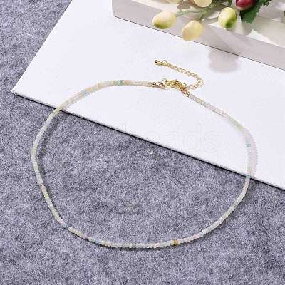 Rondelle Natural Morganite Beaded Necklaces NJEW-JN03404-01-1