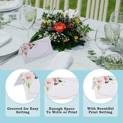 80Pcs Rectangle Paper Table Place Cards AJEW-TA0003-62B-1