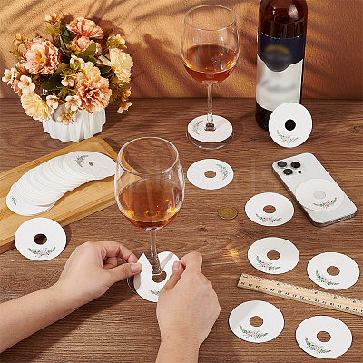Paper Wine Glass Charms AJEW-WH0080-13C-1