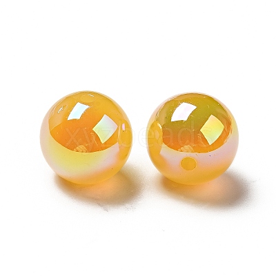 UV Plating Opaque Rainbow Iridescent Acrylic Beads SACR-A001-03B-1