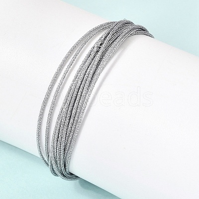 Polyester Metallic Braided Multi-strand Cord Bracelet for Bracelet Making BJEW-H642-02G-08-1