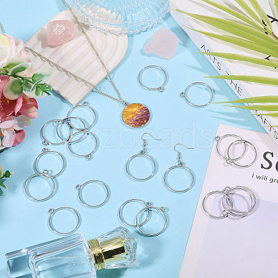 50Pcs Zinc Alloy Open Back Bezel Pendants FIND-CA0011-54P-1