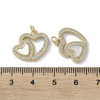 Brass Micro Pave Cubic Zirconia Pendants KK-G485-34A-G-1