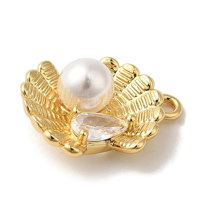 Rack Plating Brass Micro Pave Cubic Zirconia Charms KK-A229-15G-1