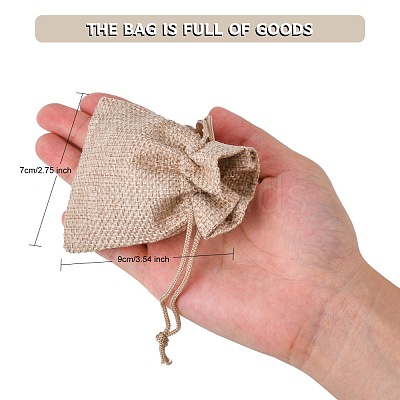 Burlap Packing Pouches Drawstring Bags ABAG-Q050-7x9-01-1