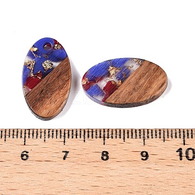 Transparent Resin and Walnut Wood Pendants RESI-T057-03F-1