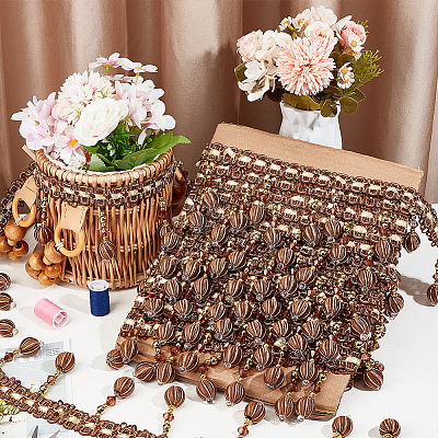 Curtain Plastic Beaded Fringe Trim OCOR-WH0090-69A-1