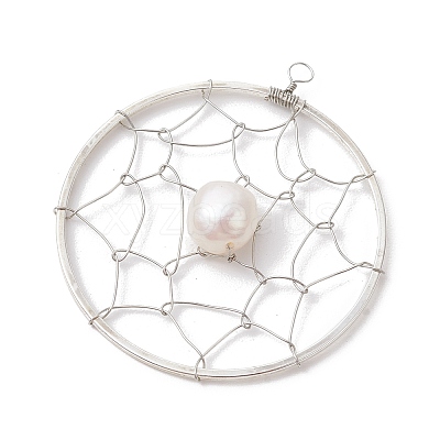 Natural Cultured Freshwater Pearl Pendants PALLOY-JF02653-02-1