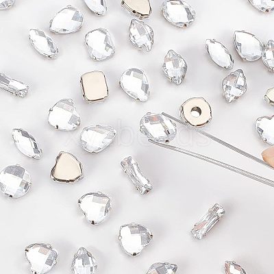 80Pcs 8 Style Acrylic Sew on Rhinestone OACR-FG0001-17-1
