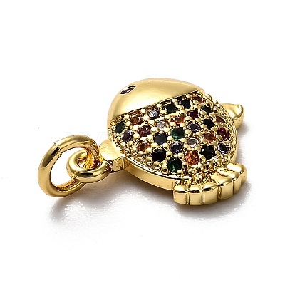 Brass Micro Pave Cubic Zirconia Pendants ZIRC-O039-04G-1