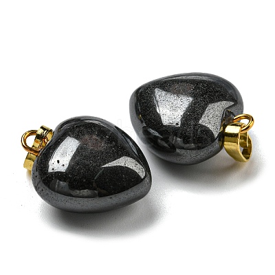 Natural Black Stone Pendants G-I311-A19-G-01-1