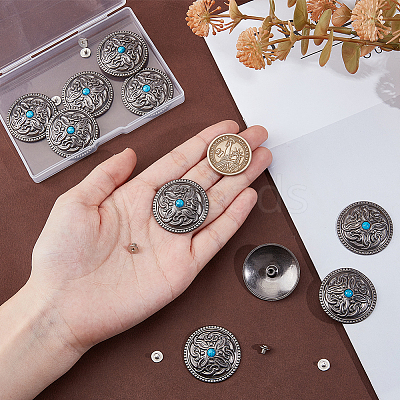 10Pcs Antique Silver Alloy Decorative Rivets BUTT-GF0004-22C-1