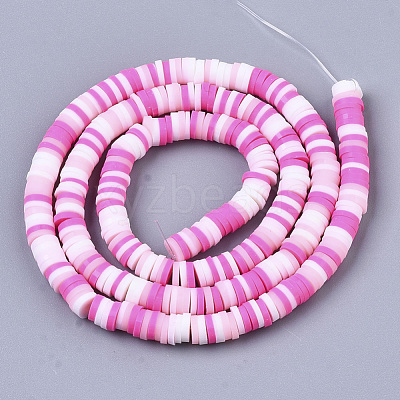 Handmade Polymer Clay Bead Strands CLAY-S094-4mm-A06-1