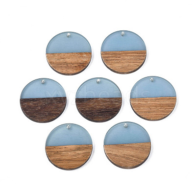 Resin & Walnut Wood Pendants RESI-S358-02B-09-1