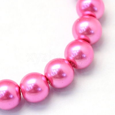 Baking Paint Pearlized Glass Pearl Round Bead Strands HY-Q003-4mm-54-1