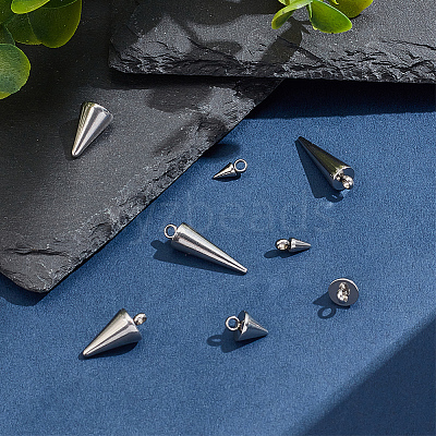 8Pcs 4 Styles 304 Stainless Steel Pendants STAS-LP0001-34-1
