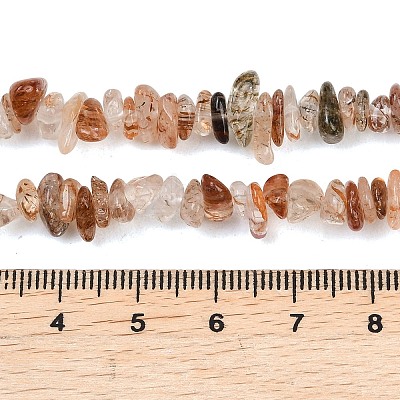 Natural Black Gold Rutilated Quartz Beads Strands G-G905-20A-1