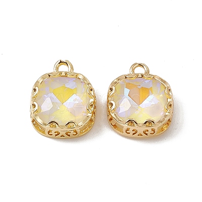 Square K9 Glass Charms X-GLAA-A005-12LG-1