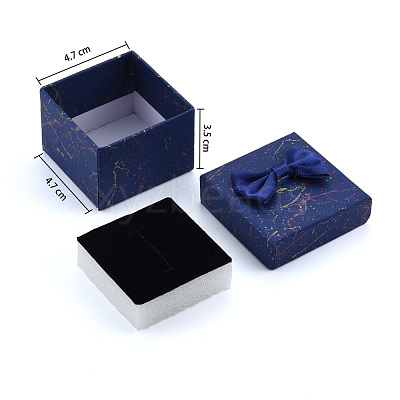 Ribbon Bow Cardboard Rings Jewelry Gift Boxes CBOX-N013-023-1