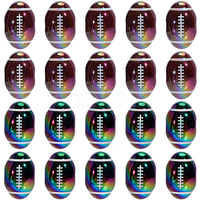 20Pcs 2 Colors Opaque Acrylic European Beads OACR-SC0003-04-1