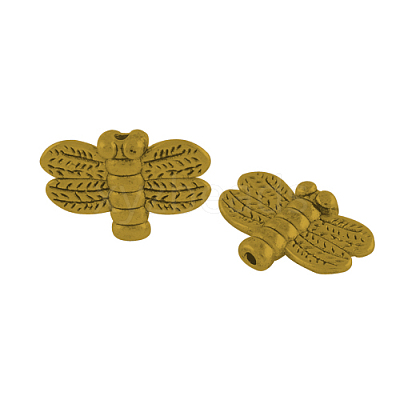 Tibetan Style Alloy Dragonfly Beads TIBEP-GC191-AG-RS-1