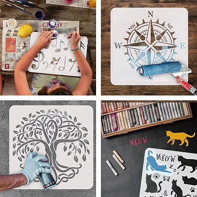 Large Plastic Reusable Drawing Painting Stencils Templates DIY-WH0202-438-1