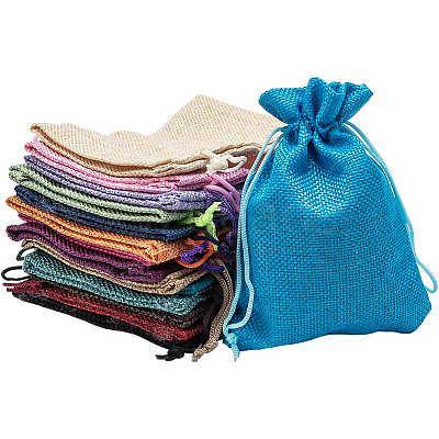 Burlap Packing Pouches Drawstring Bags ABAG-BC0001-11-1