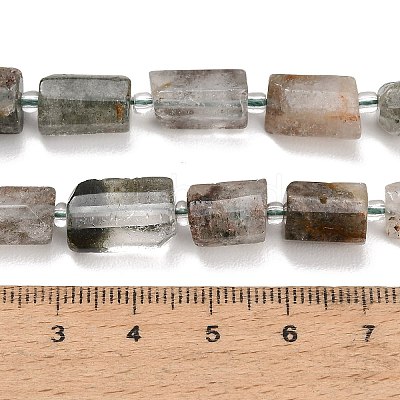 Natural Green Lodolite Quartz/Garden Quartz/Green Phantom Quartz Beads Strands GG-CBAC61B-D02-01-1